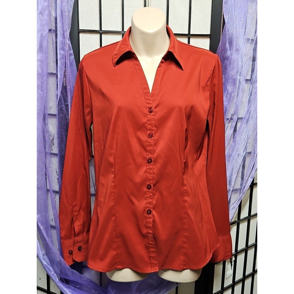 iCO Ladies' Cool Stretch Blouse Long Sleeve - Sz S Rust Color